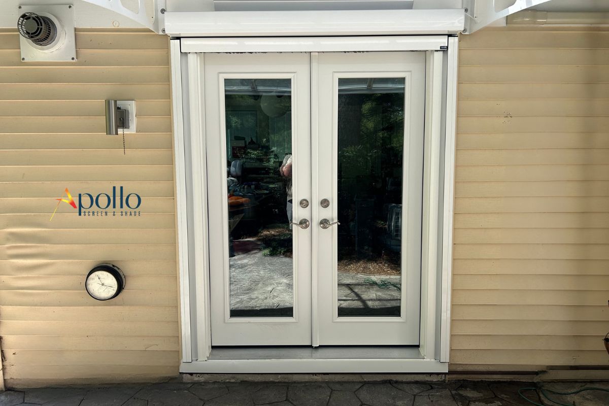 Apollo Power Shade For French Doors Disappear When Not In Use.